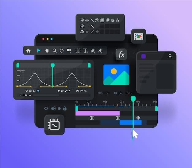 Interface d'animation avec timeline, courbes et calques